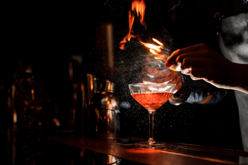fresh cocktail with a smoky note